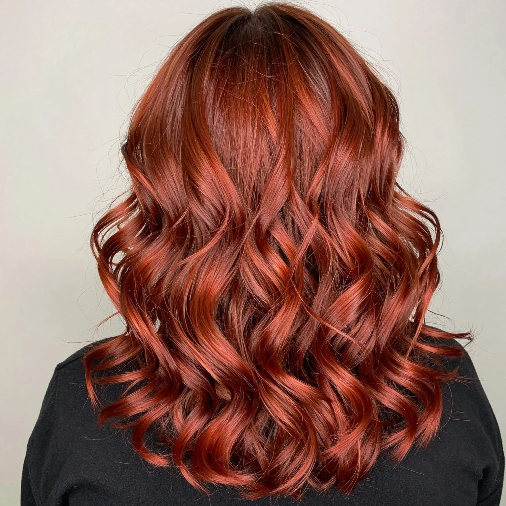 Ginger Balayage on Curly Hair
