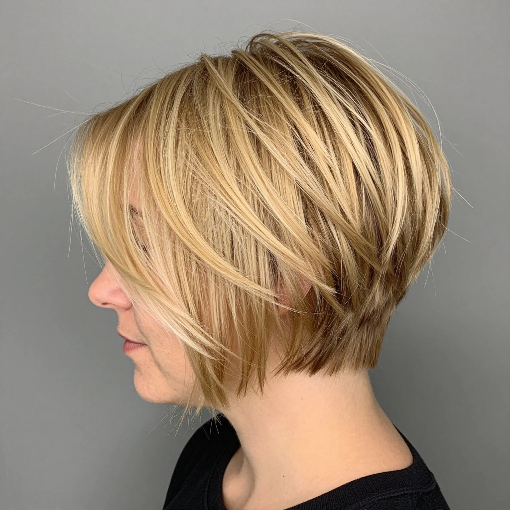 Golden Blonde Balayage Pixie Cut