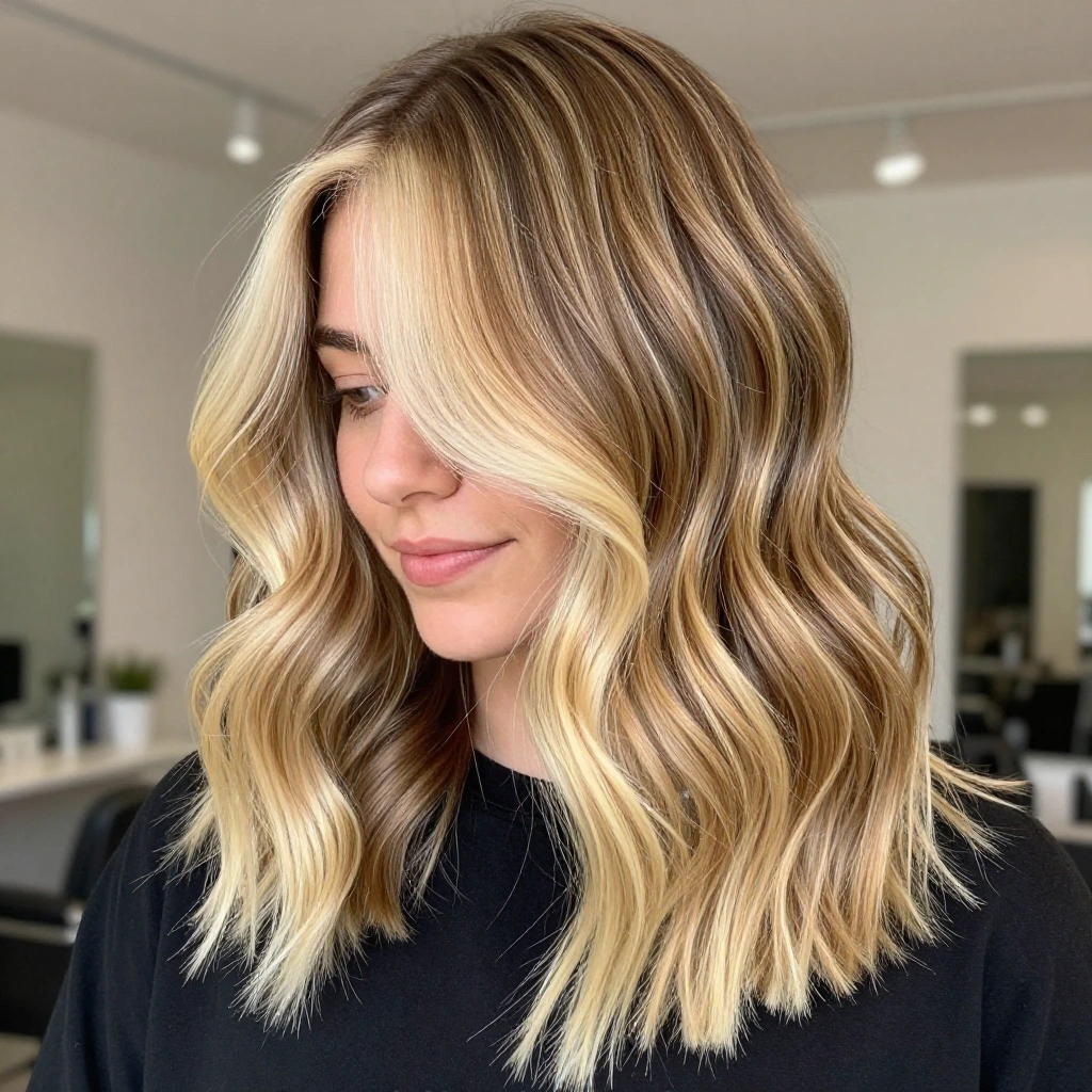 Golden Blonde Balayage with Money Piece Highlights