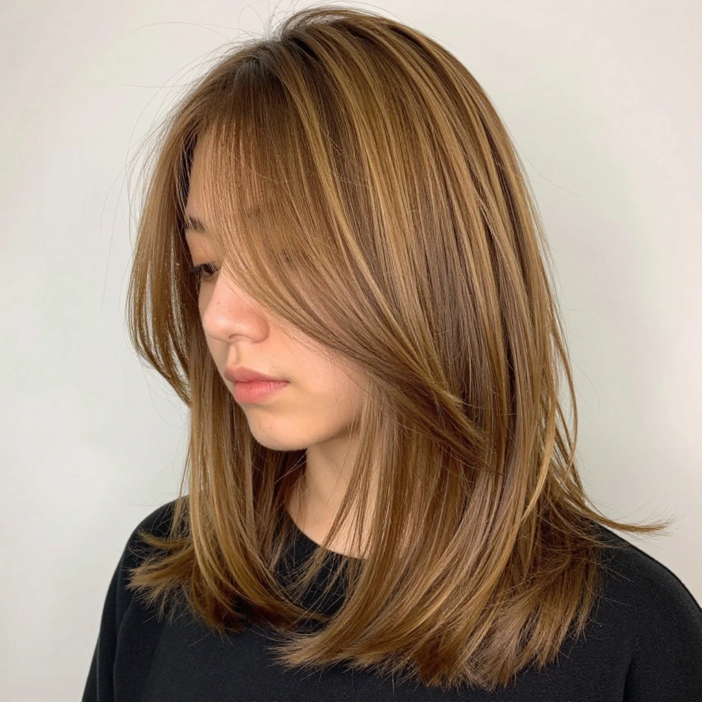 Honey Balayage with Curtain Layers
