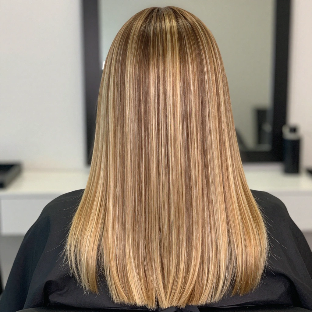 Honey Blonde Balayage on Straight Sleek Hair