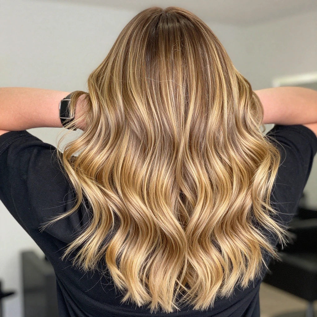 Honey Blonde Balayage with Dark Roots