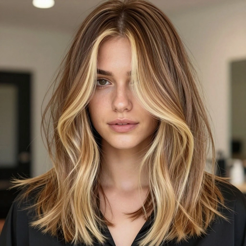 Honey Blonde Balayage with Money Piece Highlights
