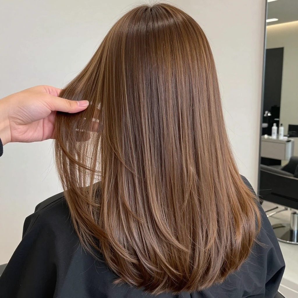 Light Brown Balayage with Subtle Root Smudge