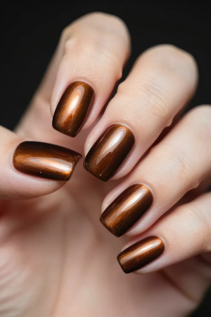Mirror Chrome Espresso Nails