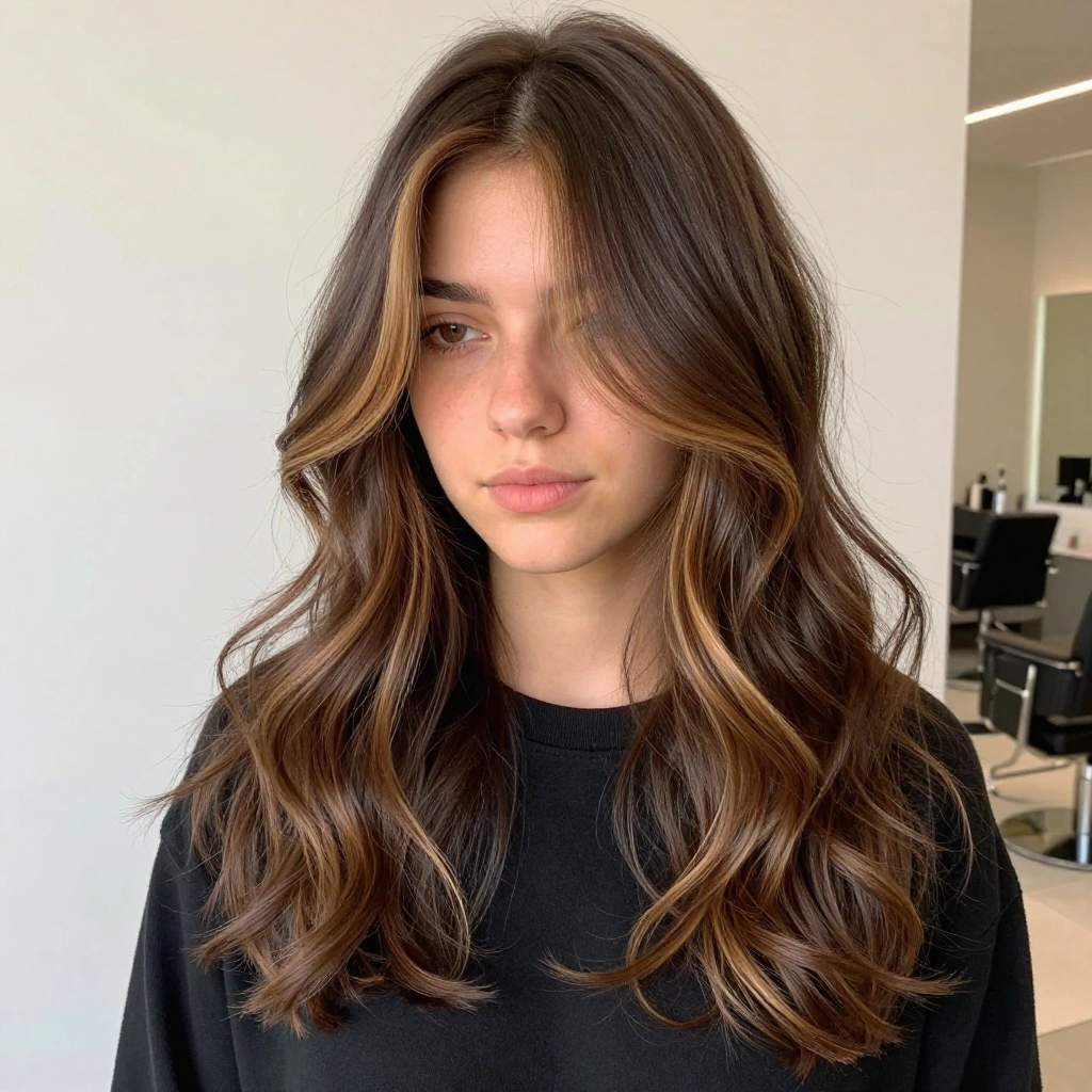 Money Piece Light Brown Balayage