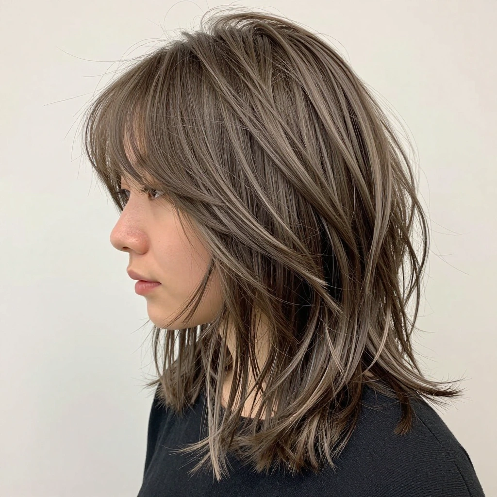 Mushroom Balayage Shag Cut