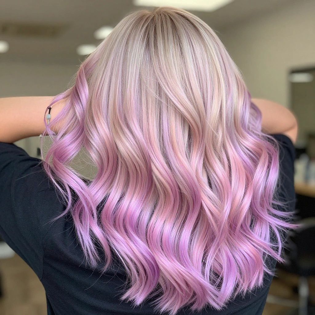 Pink and Purple Balayage Blend