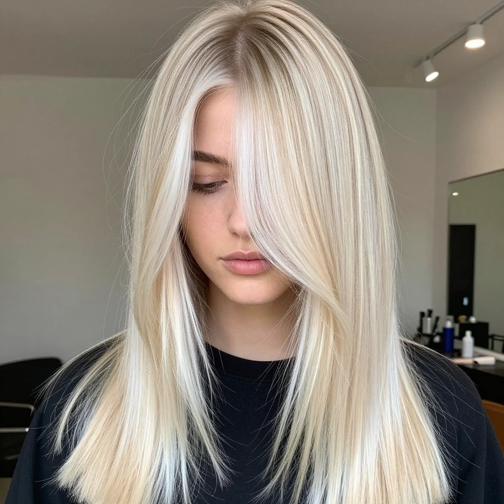 Platinum Face Framing Balayage on Blonde Hair