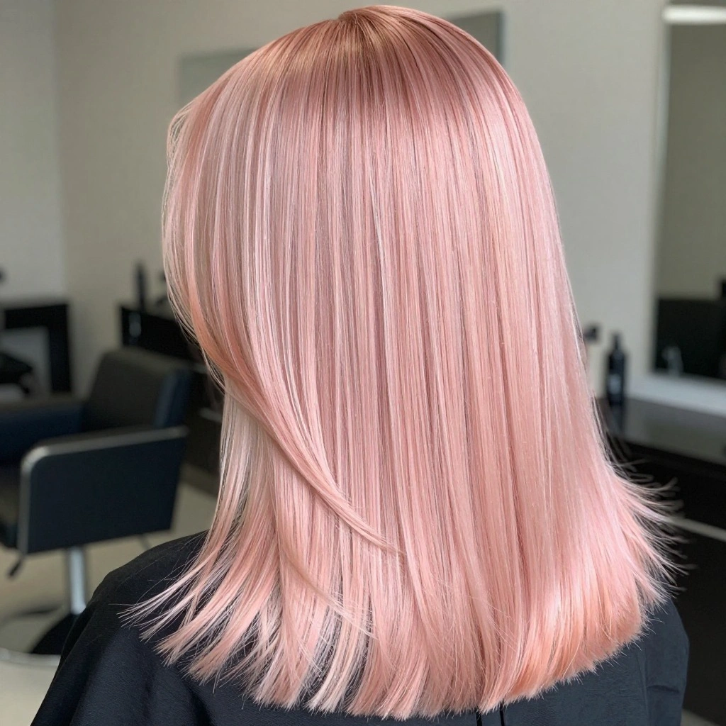 Rose Gold Balayage on Platinum Blonde Base