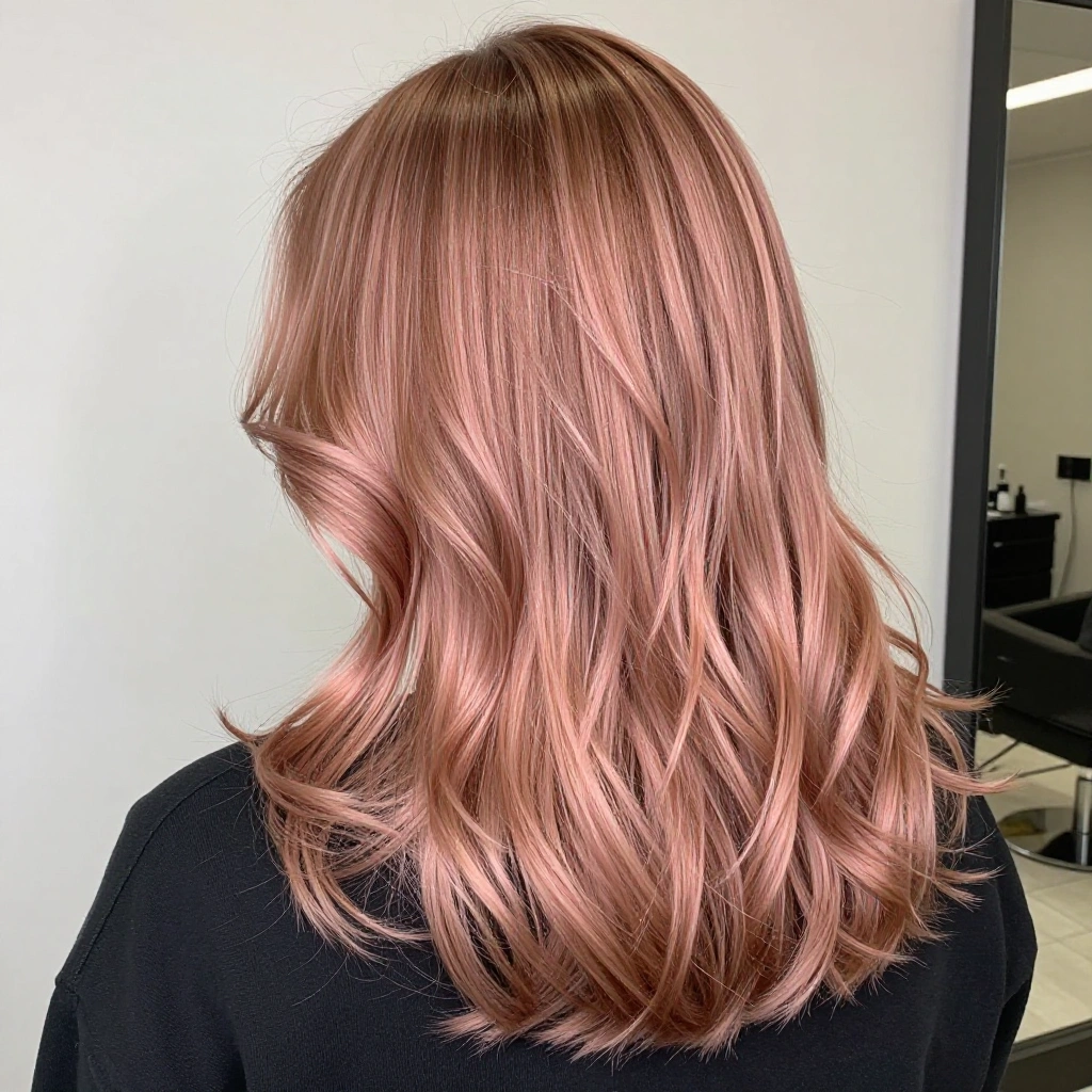 Rose Gold Balayage with Soft Layers