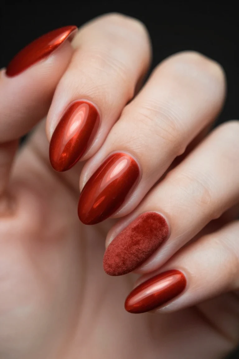 Chrome Fall Nails Almond
