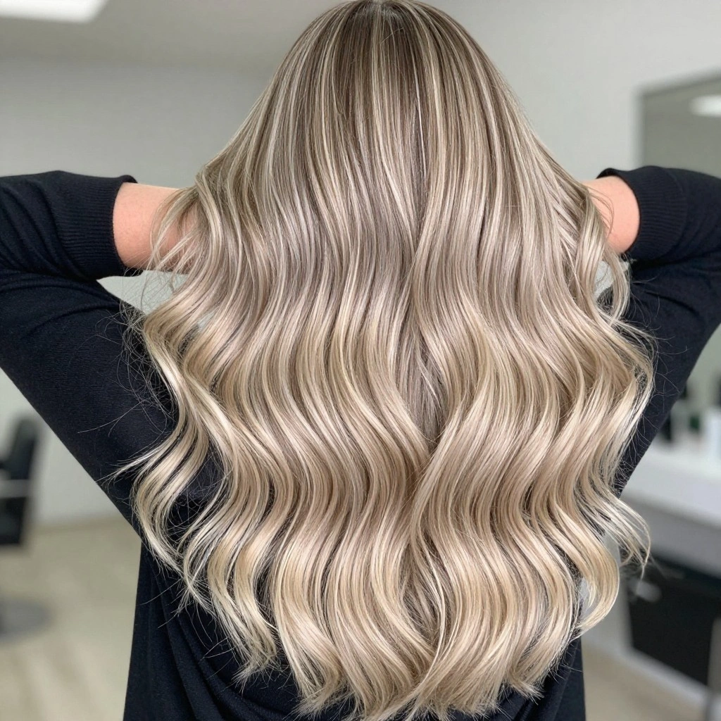 Soft Ash Blonde Balayage for Long Hair