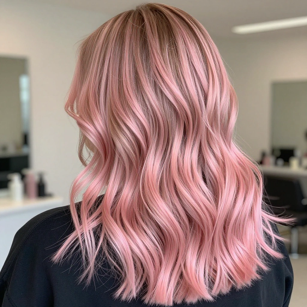 Soft Blush Pink Balayage