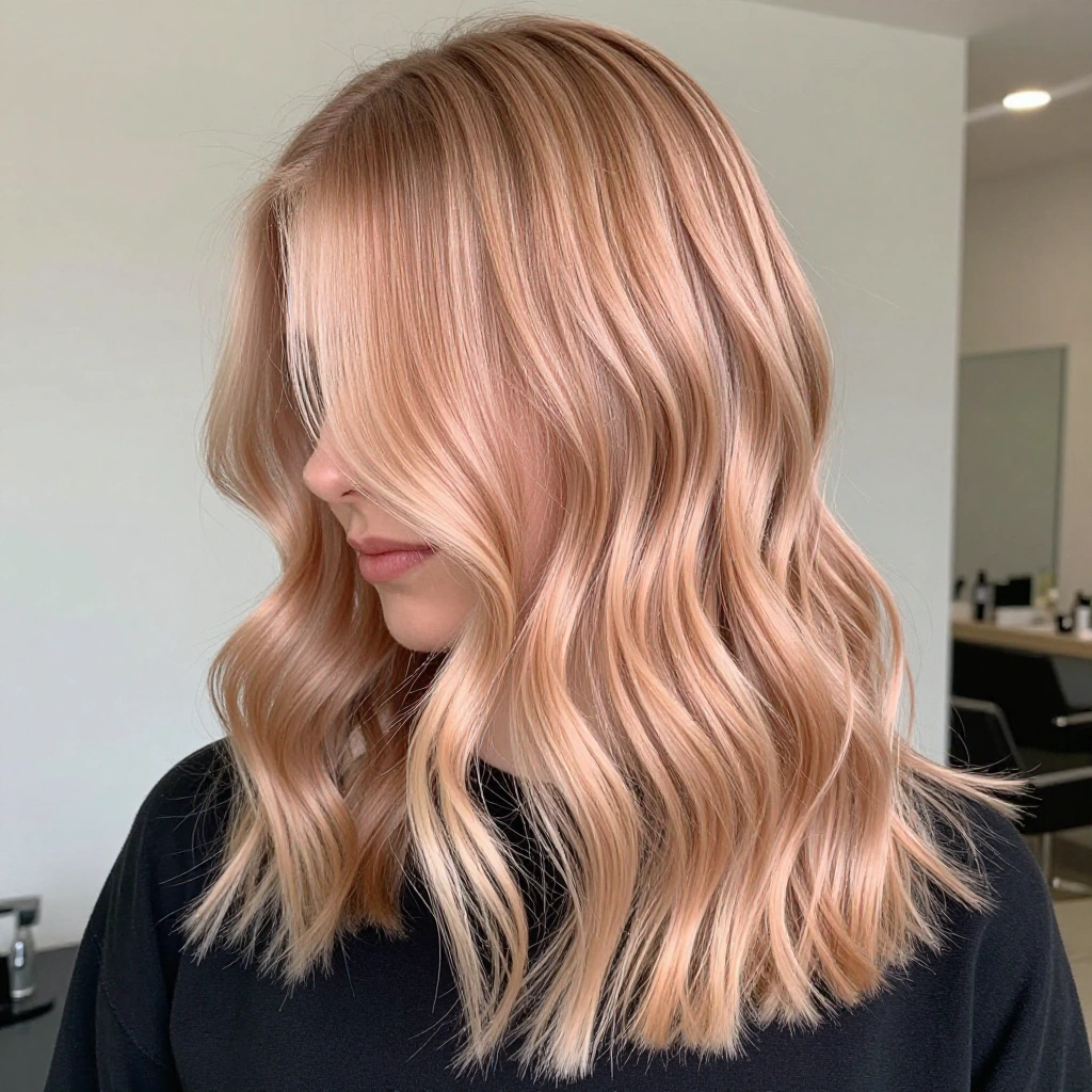 Soft Strawberry Blonde on Light Brown Base