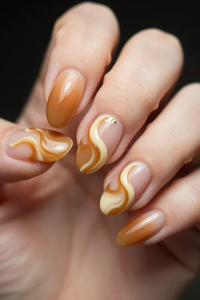 Toffee Swirl French Tips