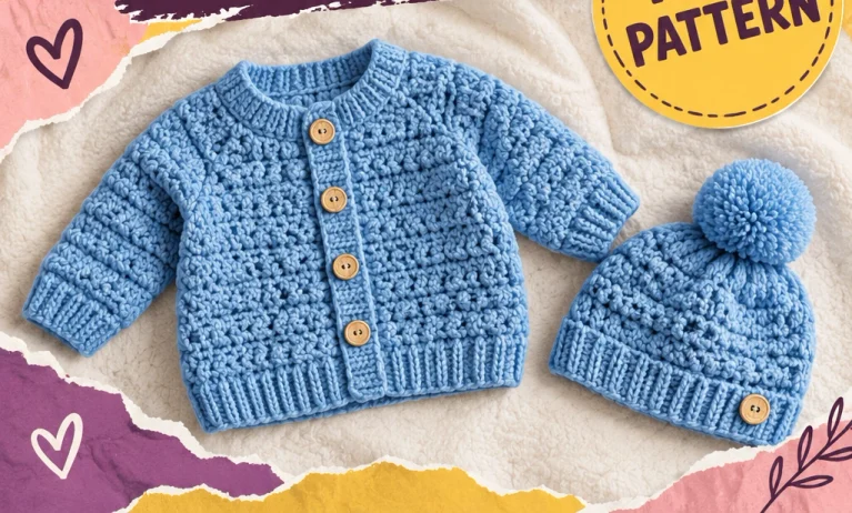5 Crochet Baby Sweater and Hat Every Little One Will Look Sweet In
