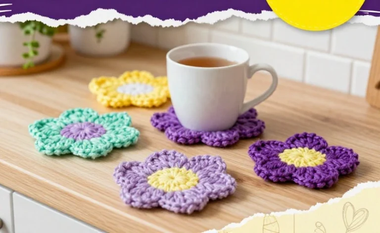 Crochet Coasters Flower Free Pattern